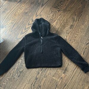 Black Cropped Hoodie